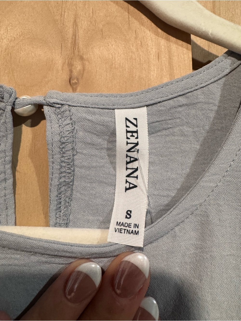 Zenana Light Gray Ruffle Sleeve Women’s Top - Picture 8 of 8